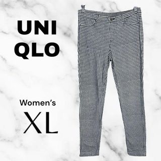 ユニクロ(UNIQLO)の美品✨【UNIQLO】チェックレギンスパンツ　スキニー　細見え　ストレッチ　XL(デニム/ジーンズ)