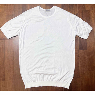 ジョンスメドレー(JOHN SMEDLEY)のジョンスメドレー BELDEN コットン 半袖Tシャツ 白 ホワイト  L(Tシャツ/カットソー(半袖/袖なし))