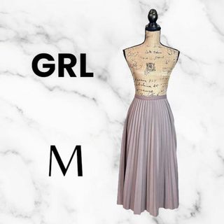 グレイル(GRL)の美品✨【GRL】チュールプリーツスカート　ウエストゴム　しっかり生地　ピンク　M(ロングスカート)