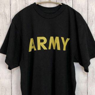 ミリタリー(MILITARY)のUSARMY　米軍放出物　サイズＭ　2010年会計　黒ブラック半袖Ｔシャツ　古着(Tシャツ/カットソー(半袖/袖なし))