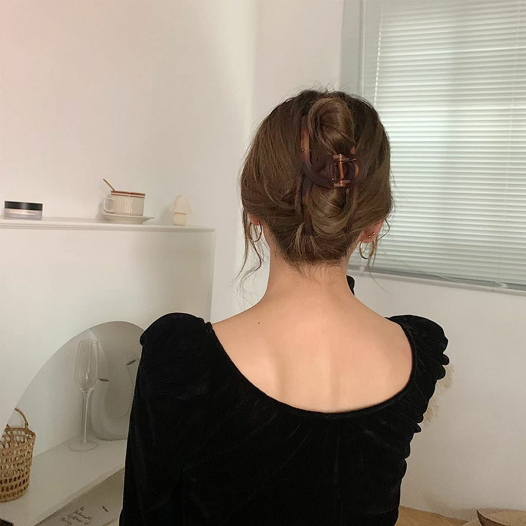 【色: A】ALLMIRA ヘアクリップ 大きめ しっかりとまる 2個セット 髪 コスメ/美容のヘアケア/スタイリング(その他)の商品写真