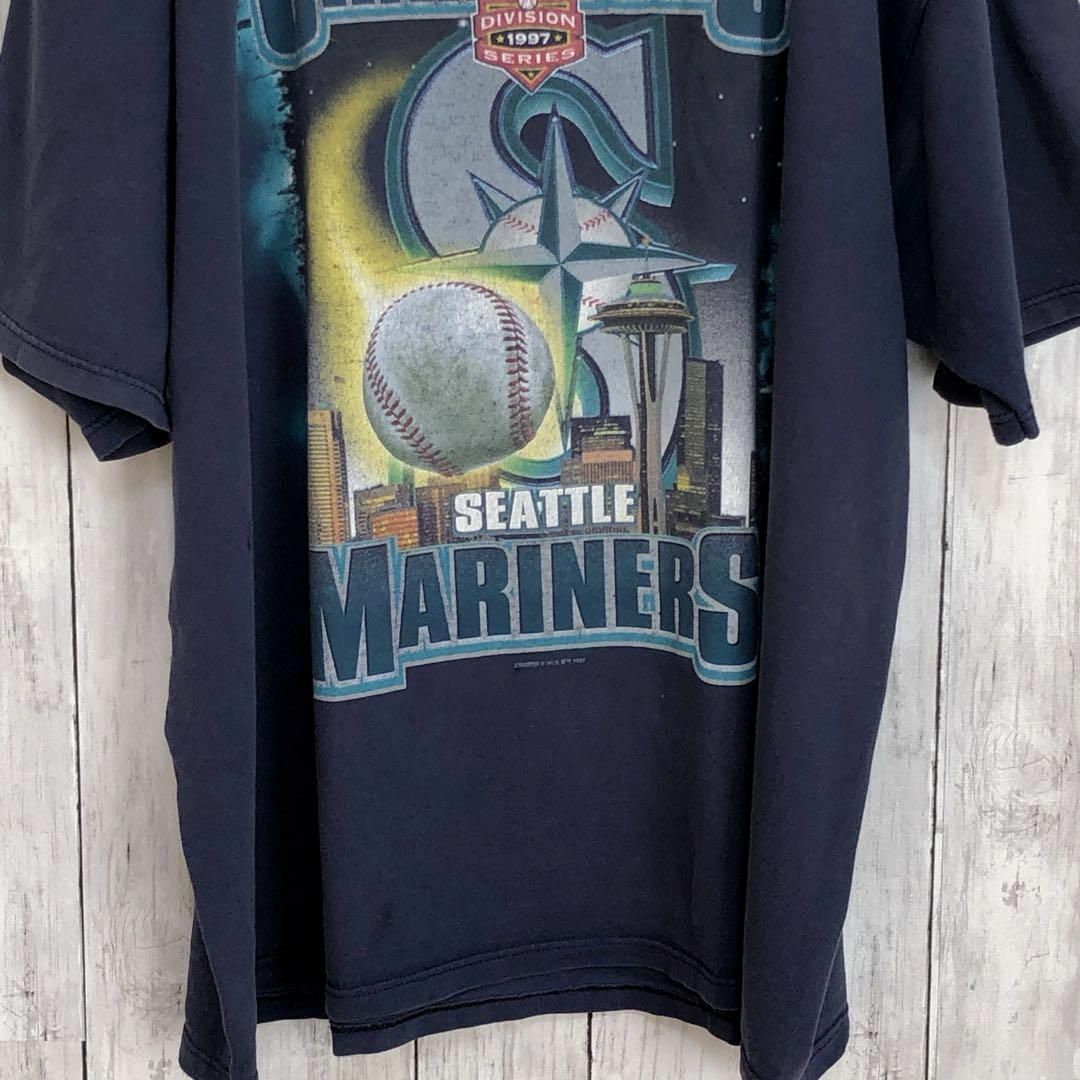 STARTER(スターター)のメイドインUSA　ビンテージＴシャツ　紺色ネイビー　シアトルマリナーズ　MLB メンズのトップス(Tシャツ/カットソー(半袖/袖なし))の商品写真