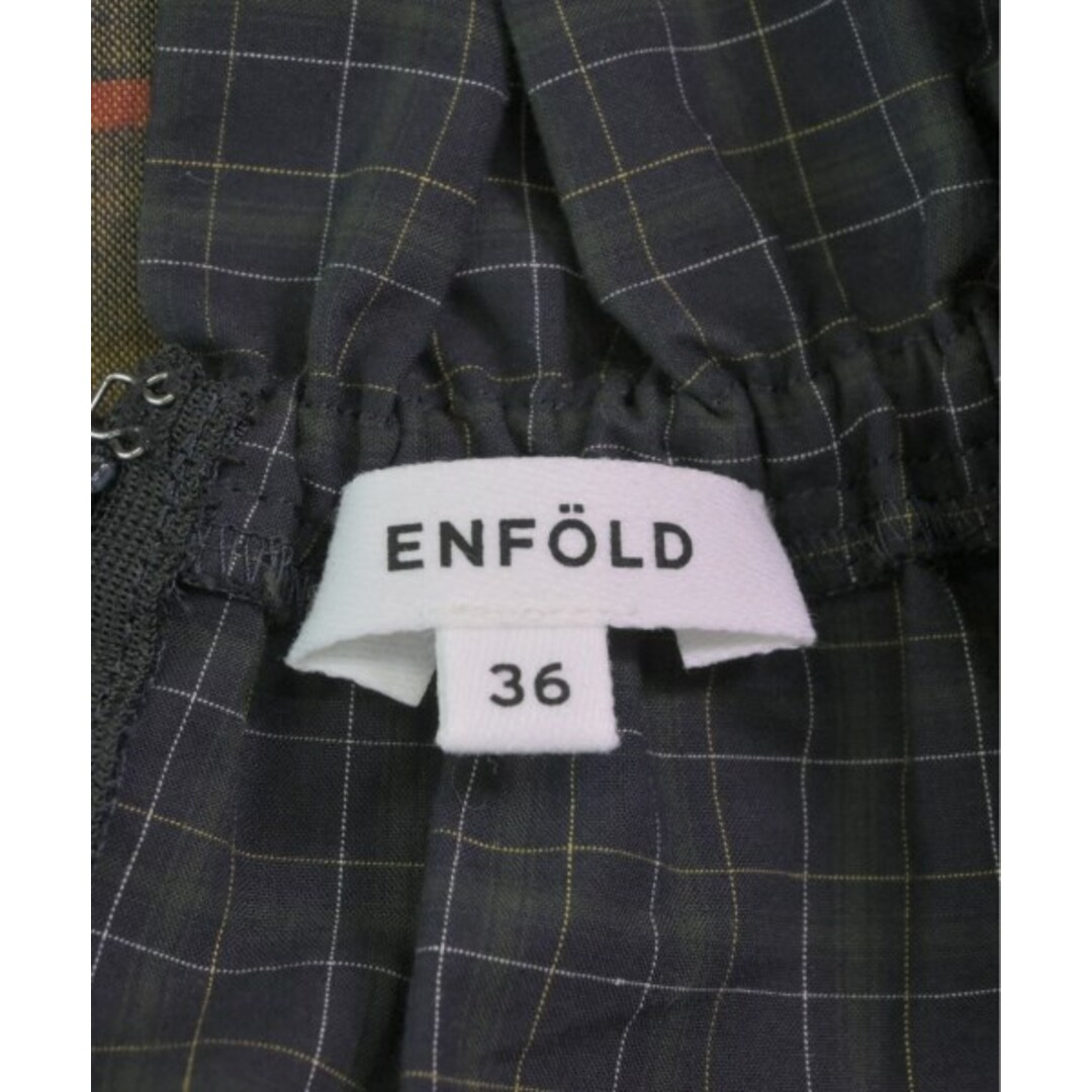 ENFOLD(エンフォルド)のENFOLD カジュアルシャツ 36(S位) 緑x紺xマスタード等(総柄) 【古着】【中古】 レディースのトップス(シャツ/ブラウス(長袖/七分))の商品写真