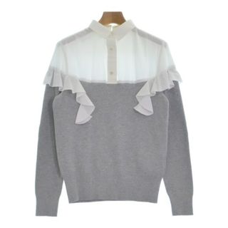 サカイ(sacai)のsacai サカイ カジュアルシャツ 1(S位) グレーx白 【古着】【中古】(シャツ/ブラウス(長袖/七分))