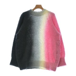 サカイ(sacai)のsacai サカイ ニット・セーター 1(S位) ピンクx黒系xグレー(総柄) 【古着】【中古】(ニット/セーター)