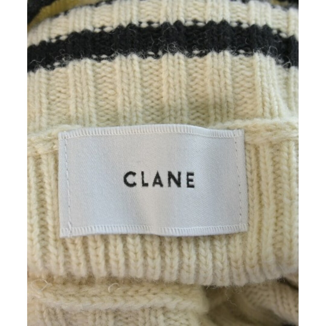 CLANE(クラネ)のCLANE クラネ ニット・セーター 2(M位) アイボリーx黒(ボーダー) 【古着】【中古】 レディースのトップス(ニット/セーター)の商品写真