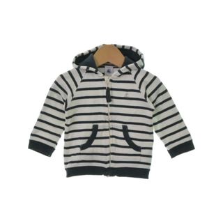 プチバトー(PETIT BATEAU)のPETIT BATEAU プチバトー パーカー 74 白x紺(ボーダー) 【古着】【中古】(Tシャツ/カットソー)