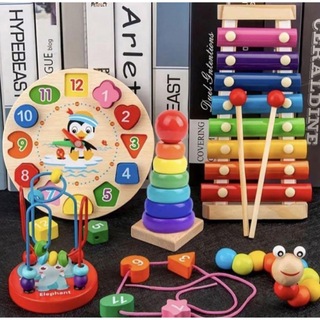 新品 5個 赤ちゃん おもちゃ まとめ売り 木のおもちゃ 楽器 知育玩具 積み木(知育玩具)