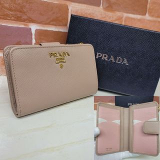 PRADA - 希少 ほぼ未使用PRADA☆鑑定済☆サフィアーノ ピンクベージュ プラダ財布