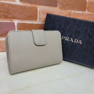 希少PRADA☆鑑定済☆サフィアーノ1ML225 グレー プラダ財布 希少PRADA☆鑑定済☆サフィアーノ1ML225 グレー プラダ財布