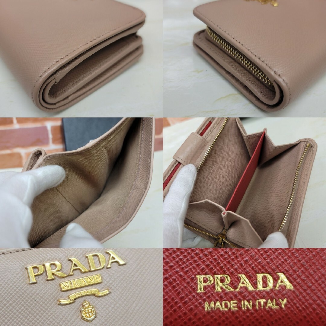 PRADA(プラダ)の希少☆鑑定済☆PRADA サフィアーノ 1ML018 バイカラ－ プラダ財布 レディースのファッション小物(財布)の商品写真