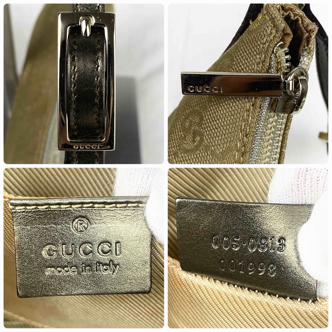 GUCCI アクセサリーポーチ GG柄 キャンバス×レザー ゴールド GUCCI アクセサリーポーチ GG柄 キャンバス×レザー ゴールド