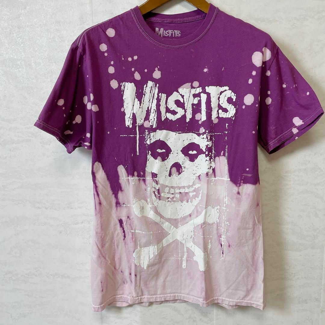 MUSIC TEE(ミュージックティー)のバンドＴシャツ　ミスフィッツ　MISFITS　紫系タイダイ　半袖Ｔ　メンズ　古着 メンズのトップス(Tシャツ/カットソー(半袖/袖なし))の商品写真