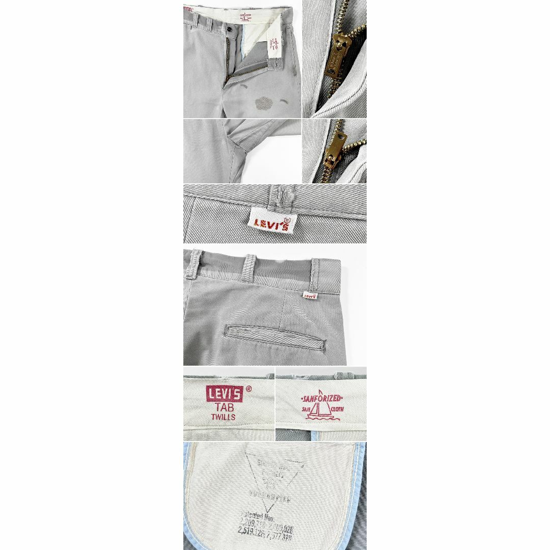 Levi's(リーバイス)の希少◎USA製 初期 LVC TAB TWILL 50s グレー チノ W33 メンズのパンツ(チノパン)の商品写真