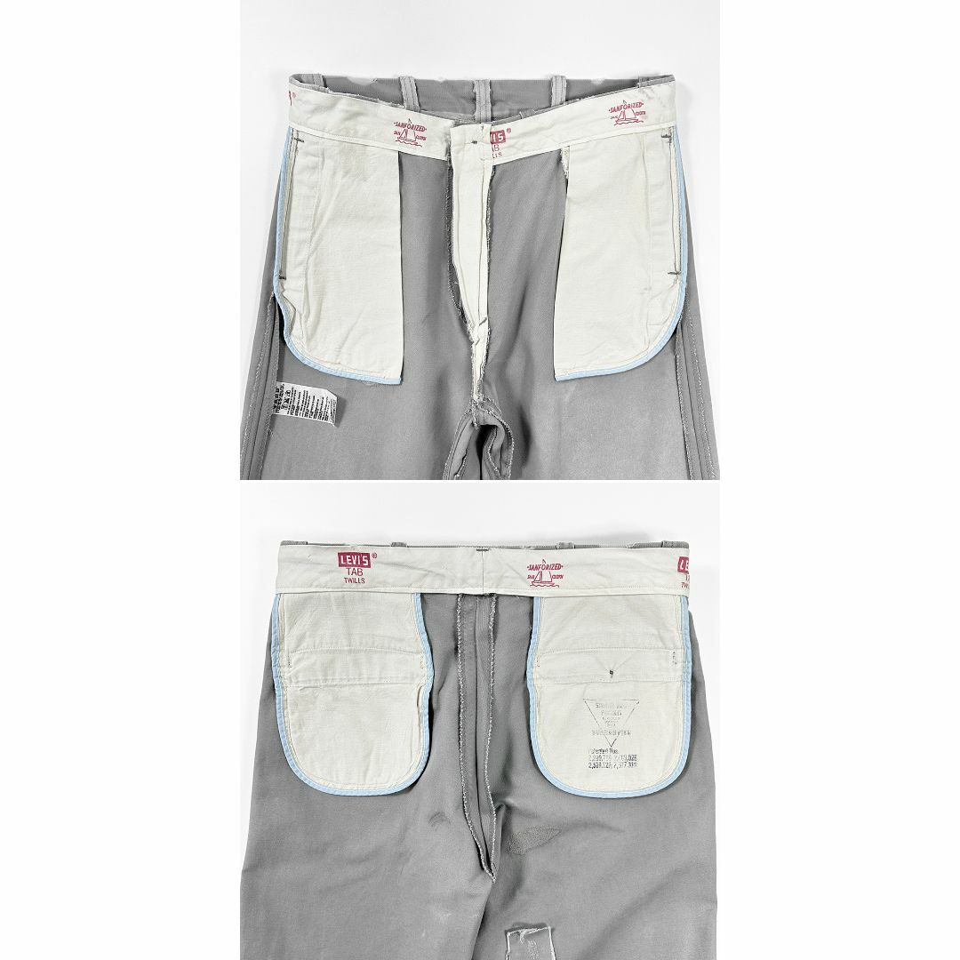 Levi's - 希少◎USA製 初期 LVC TAB TWILL 50s グレー チノ W33 Levi's - 希少◎USA製 初期 LVC TAB TWILL 50s グレー チノ W33