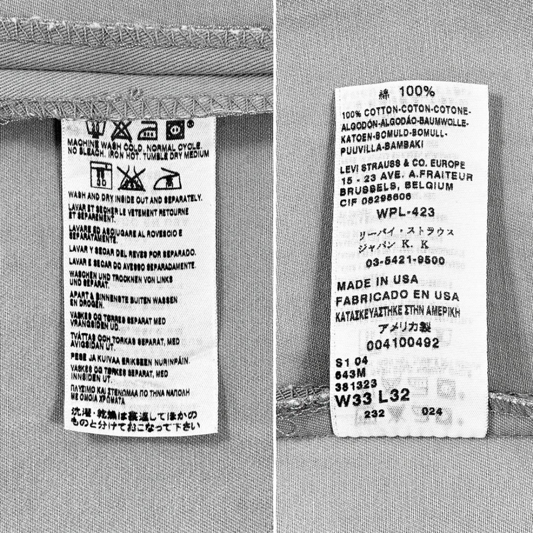 Levi's - 希少◎USA製 初期 LVC TAB TWILL 50s グレー チノ W33 Levi's - 希少◎USA製 初期 LVC TAB TWILL 50s グレー チノ W33