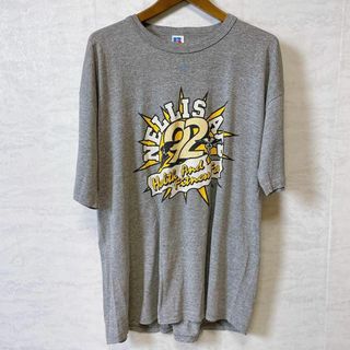 ラッセルアスレティック(Russell Athletic)のビンテージTシャツ　シングルステッチ　メイドインUSA　両面ロゴ　灰色グレー古着(Tシャツ/カットソー(半袖/袖なし))