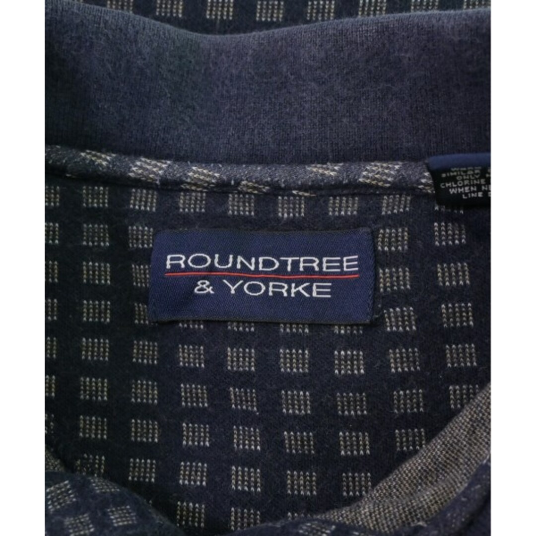 ROUNDTREE&YORKE ポロシャツ L 紺xベージュ(総柄) 【古着】【中古】 メンズのトップス(ポロシャツ)の商品写真