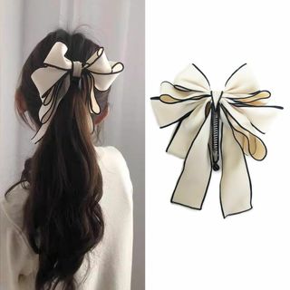 Coollooda リボン バナナクリップ ヘアクリップ ヘアアクセサリー 髪留(その他)