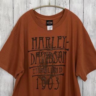 ハーレーダビッドソン(Harley Davidson)のメイドインアメリカUSA　ハーレーＴシャツ　サイズＸＬ　両面ロゴ　メンズ　古着(Tシャツ/カットソー(半袖/袖なし))