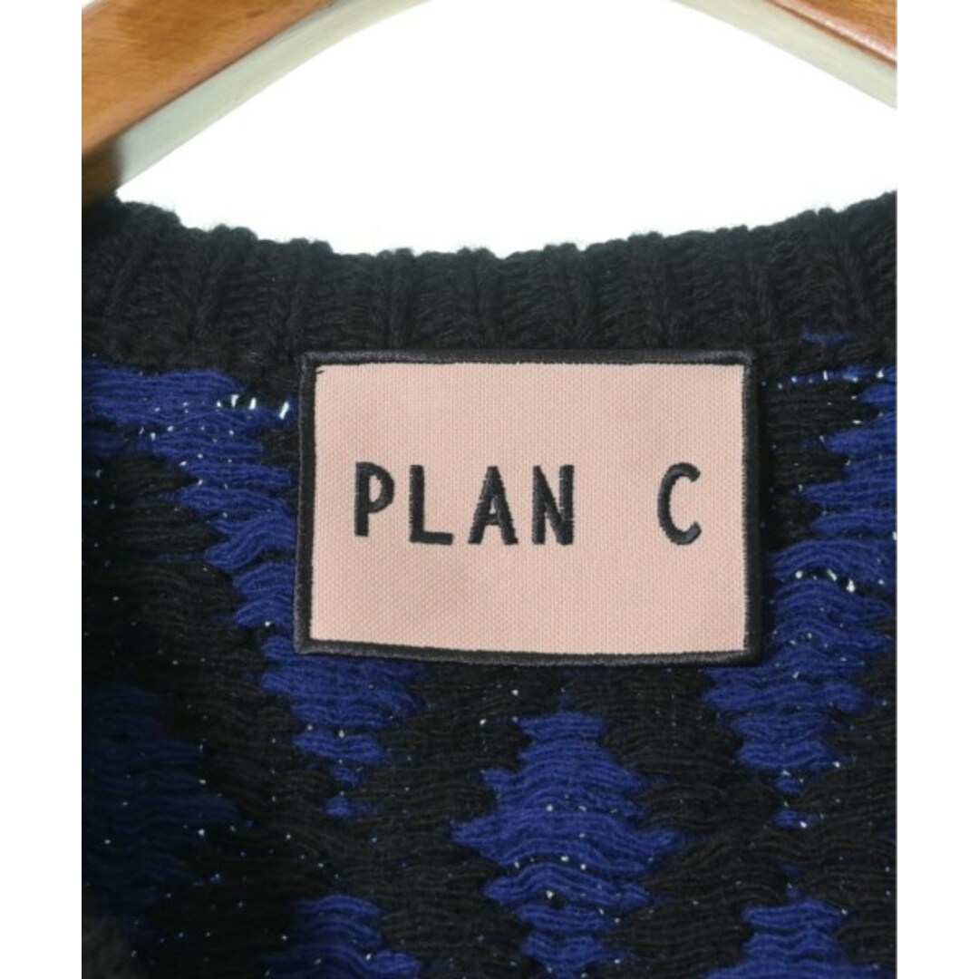 Plan C(プランシー)のPLAN C プランシー ニット・セーター 36(XS位) 紺x黒(総柄) 【古着】【中古】 レディースのトップス(ニット/セーター)の商品写真