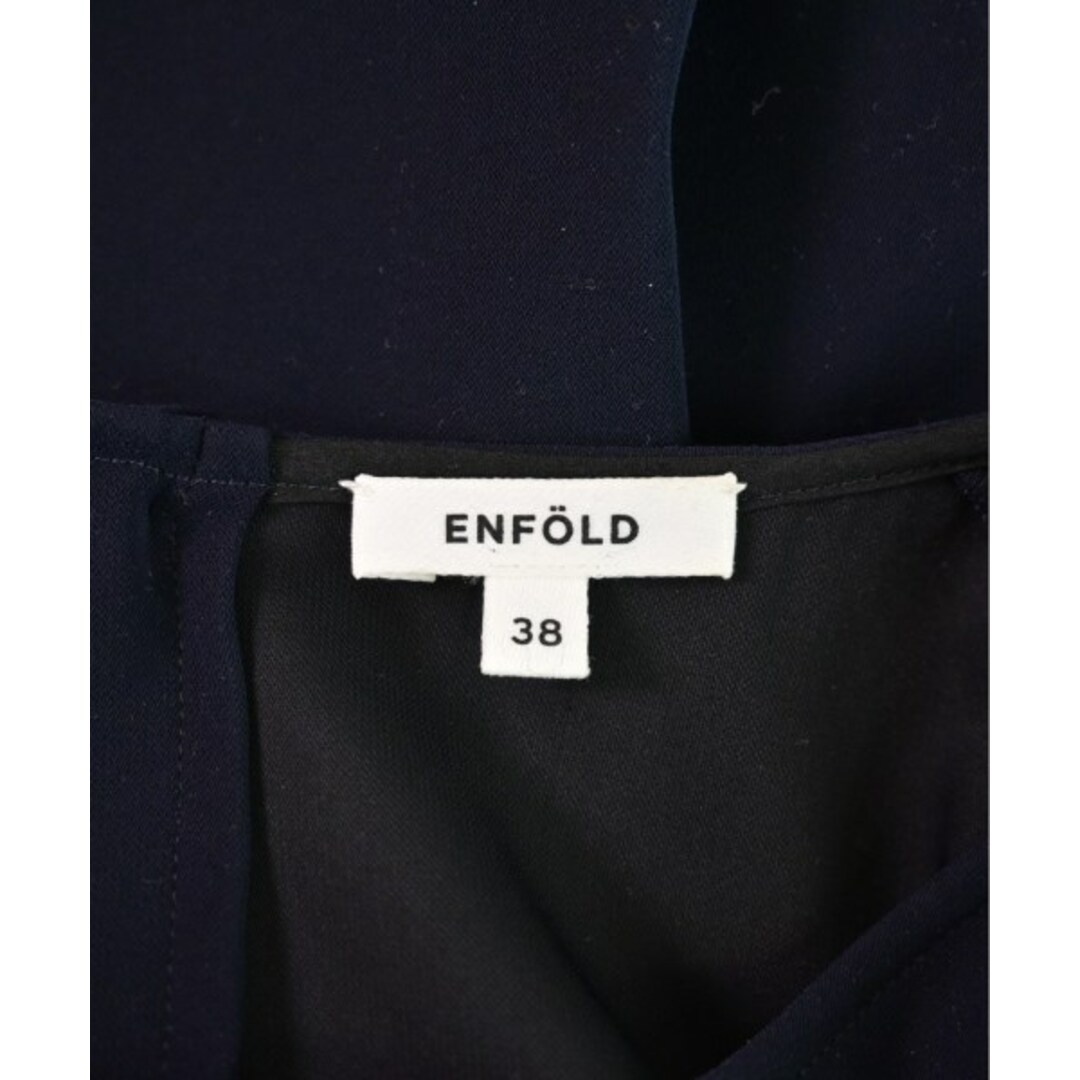 ENFOLD(エンフォルド)のENFOLD エンフォルド ブラウス 38(M位) 紺 【古着】【中古】 レディースのトップス(シャツ/ブラウス(長袖/七分))の商品写真