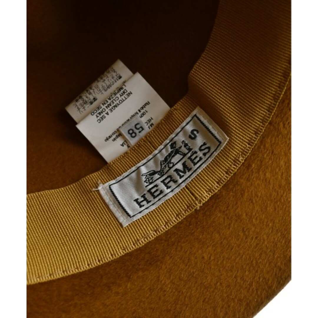 HERMES エルメス ハット 茶 58 4103523D0183 HERMES - HERMES エルメス ハット 58 茶 【古着】【中古】の通販