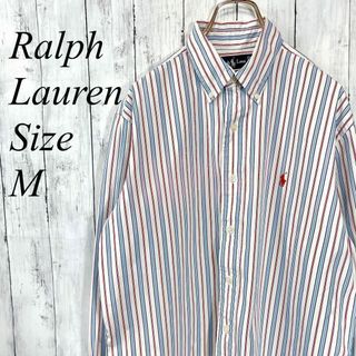 ラルフローレン(Ralph Lauren)のラルフローレン　マルチカラーストライプ　サイズＭ　薄手コットンシャツメンズ　古着(シャツ)