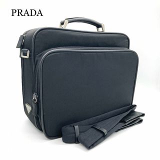 【極美品】PRADA プラダ ビジネスバッグ 三角ロゴ ブラック 2way