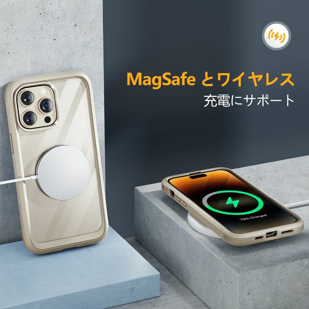 【色:ビーンイエロー】Miracase iPhone14pro ケース スマホケ スマホ/家電/カメラのスマホアクセサリー(その他)の商品写真