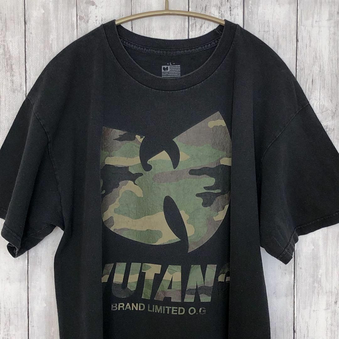 MUSIC TEE(ミュージックティー)のウータンクラン　WUTANG　ヒップホップ　サイズＬ　迷彩柄　半袖Ｔ　メンズ古着 メンズのトップス(Tシャツ/カットソー(半袖/袖なし))の商品写真