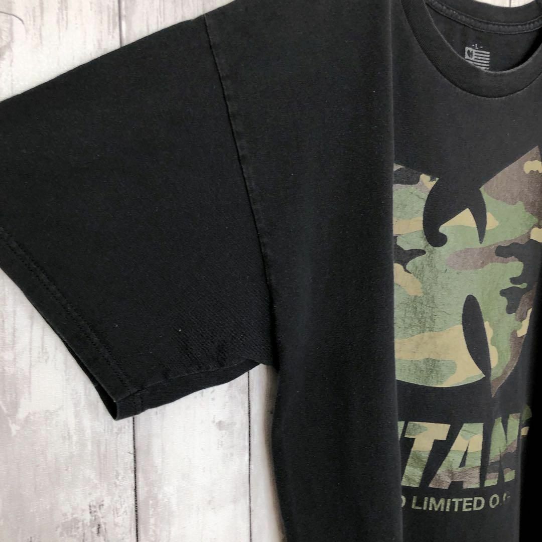 MUSIC TEE(ミュージックティー)のウータンクラン　WUTANG　ヒップホップ　サイズＬ　迷彩柄　半袖Ｔ　メンズ古着 メンズのトップス(Tシャツ/カットソー(半袖/袖なし))の商品写真