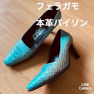 サルヴァトーレフェラガモ(Salvatore Ferragamo)のサルヴァトーレフェラガモ　本革パイソンパンプス(ハイヒール/パンプス)