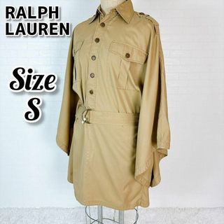 ラルフローレン(Ralph Lauren)の【希少】Ralph Lauren ポンチョ ワンピース ベージュ ベルト付き(ひざ丈ワンピース)