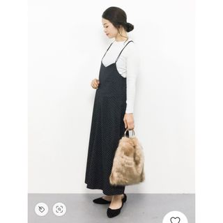 美品 JEANASIS ハイウエストロープワイドパンツ ドット柄