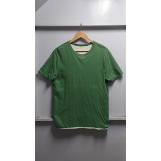 00’s GAP Wフェイス リバーシブル Tシャツ グリーン×オフホワイト M