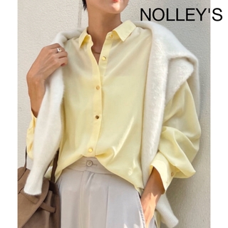 NOLLEY'S - 【新品】ノーリーズ メタルボタンシャツ ブラウス ライトイエロー 春色 金ボタン