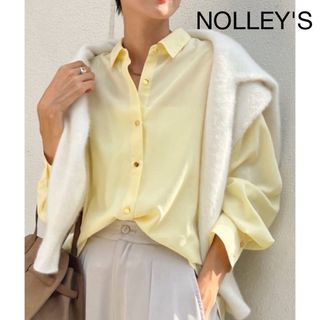 ノーリーズ(NOLLEY'S)の【新品】ノーリーズ メタルボタンシャツ ブラウス ライトイエロー 春色 金ボタン(シャツ/ブラウス(長袖/七分))