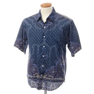 エトロ(ETRO)の【中古】エトロ ETRO コットン ペイズリー柄 半袖シャツ ネイビー【サイズ38】【メンズ】(シャツ)