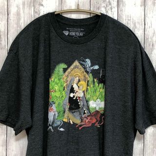 HONEYBEAR　サイズＸＬ　半袖Ｔシャツ　マリア様　灰色グレー　メンズ古着(Tシャツ/カットソー(半袖/袖なし))