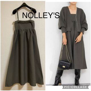 ノーリーズ(NOLLEY'S)の【新品】ノーリーズ 2WAY ロングスカート キャミワンピ ウエストゴム グレー(ロングスカート)