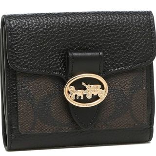 コーチ(COACH)のコーチ 折り財布  ブラックシグネチャー  新品未使用(財布)