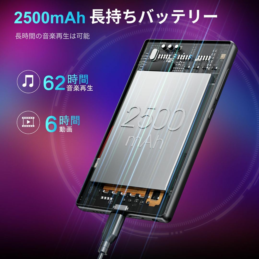 【色:ブラック】MP3プレーヤー 80GB MECHEN 5インチ Androi スマホ/家電/カメラのオーディオ機器(ポータブルプレーヤー)の商品写真