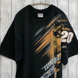 レーシングＴシャツ　黒ブラック　オーバーサイズ2ＸＬ　NASCAR　ナスカー古着(Tシャツ/カットソー(半袖/袖なし))