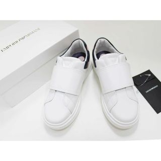 エンポリオアルマーニ(Emporio Armani)の【値下げ!】新品 未使用品[エンポリオ アルマーニ/EMPORIO ARMANI]20.6cm スニーカー/シューズ/靴 白×濃紺 箱付 子供 キッズ kids 女の子 春夏秋冬 605032(スニーカー)