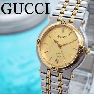 グッチ(Gucci)の373 GUCCI グッチ時計　メンズ腕時計　デイト　コンビカラー(腕時計(アナログ))