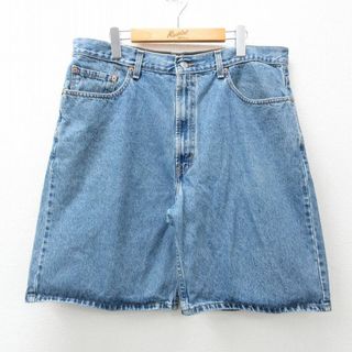 リーバイス(Levi's)のW37★古着 リーバイス Levis 550 ショート パンツ ショーツ メンズ コットン 紺 ネイビー デニム 24apr23 中古 ボトムス 短パン ショーパン ハーフ(ワークパンツ/カーゴパンツ)