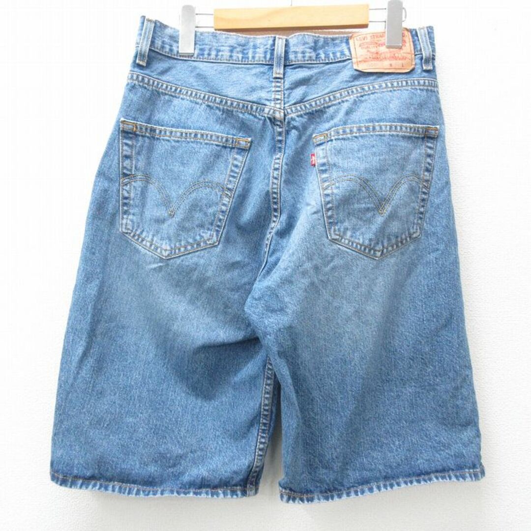 Levi's(リーバイス)のW31★古着 リーバイス Levis 569 ハーフ パンツ ショーツ メンズ コットン 紺 ネイビー デニム 24apr23 中古 ボトムス 短パン ショーパン ショート メンズのパンツ(ワークパンツ/カーゴパンツ)の商品写真