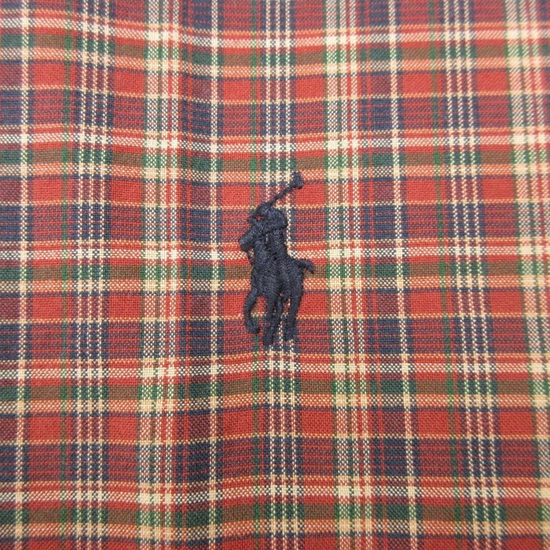 Ralph Lauren(ラルフローレン)のXL★古着 ラルフローレン Ralph Lauren 長袖 ブランド シャツ メンズ 90年代 90s ワンポイントロゴ 大きいサイズ コットン ボタンダウン 茶他 ブラウン チェック 24apr23 中古 トップス メンズのトップス(シャツ)の商品写真