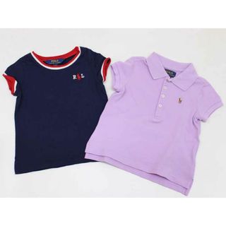 ラルフローレン(Ralph Lauren)の【夏物 新入荷!】▽ラルフローレン/Ralph Lauren▽100cm 半袖Tシャツ/半袖カットソー＆半袖ポロシャツ2点set 紺＆紫【中古】【ネット限定】子供服 キッズ kids 女の子 夏 tops 814042(Tシャツ/カットソー)